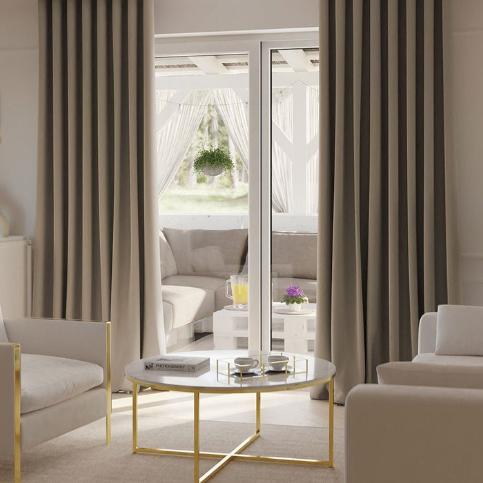 NOVA - Wave mörkläggningsgardin, varm beige – wavegardin