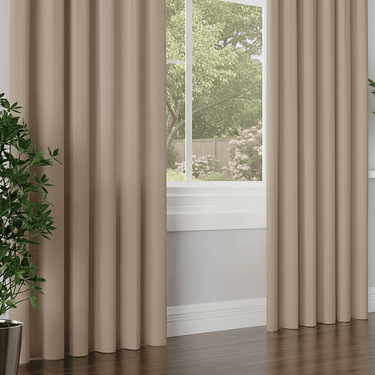 ARUBA – Lysdæmpende wavegardin, mørk beige - EasyGardin